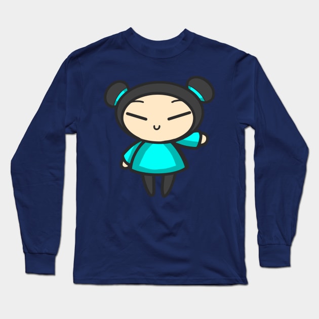 Cyan Pucca Long Sleeve T-Shirt by aishiiart